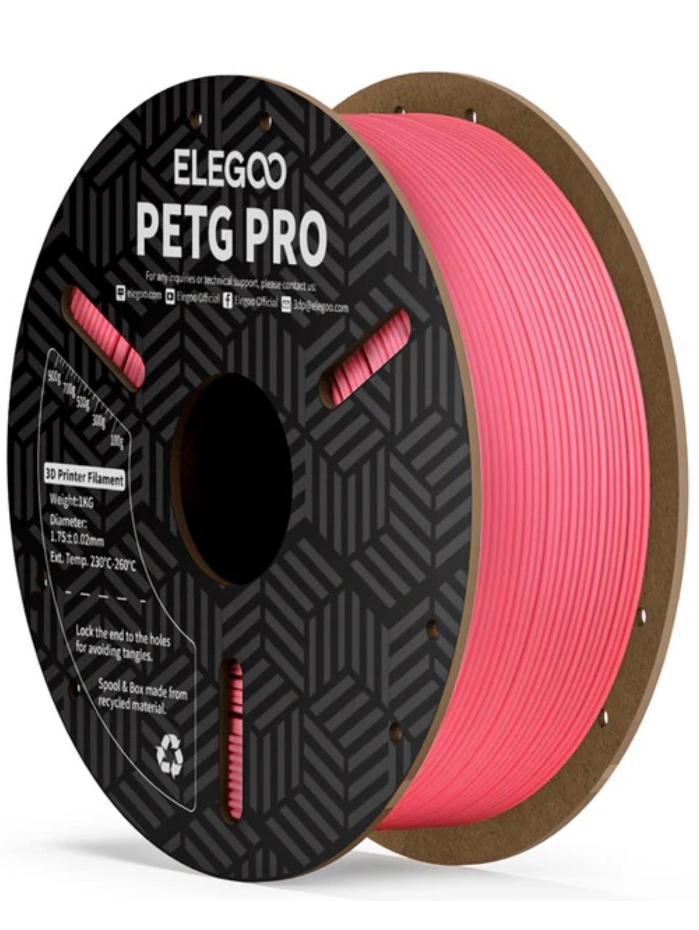 Filamento de Impressão 3D PETG Pro 1,75mm 1Kg (Rosa) - ELEGOO