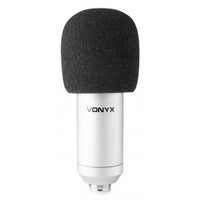 Microfone Condensador USB de Estúdio c/ Suporte Dobrável (CMS300S) Titânio - VONYX