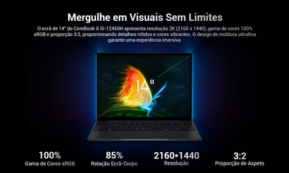 Portátil Core Book X 14,1" 2K I5-12450H 16GB/512GB Windows 11 Home - CHUWI