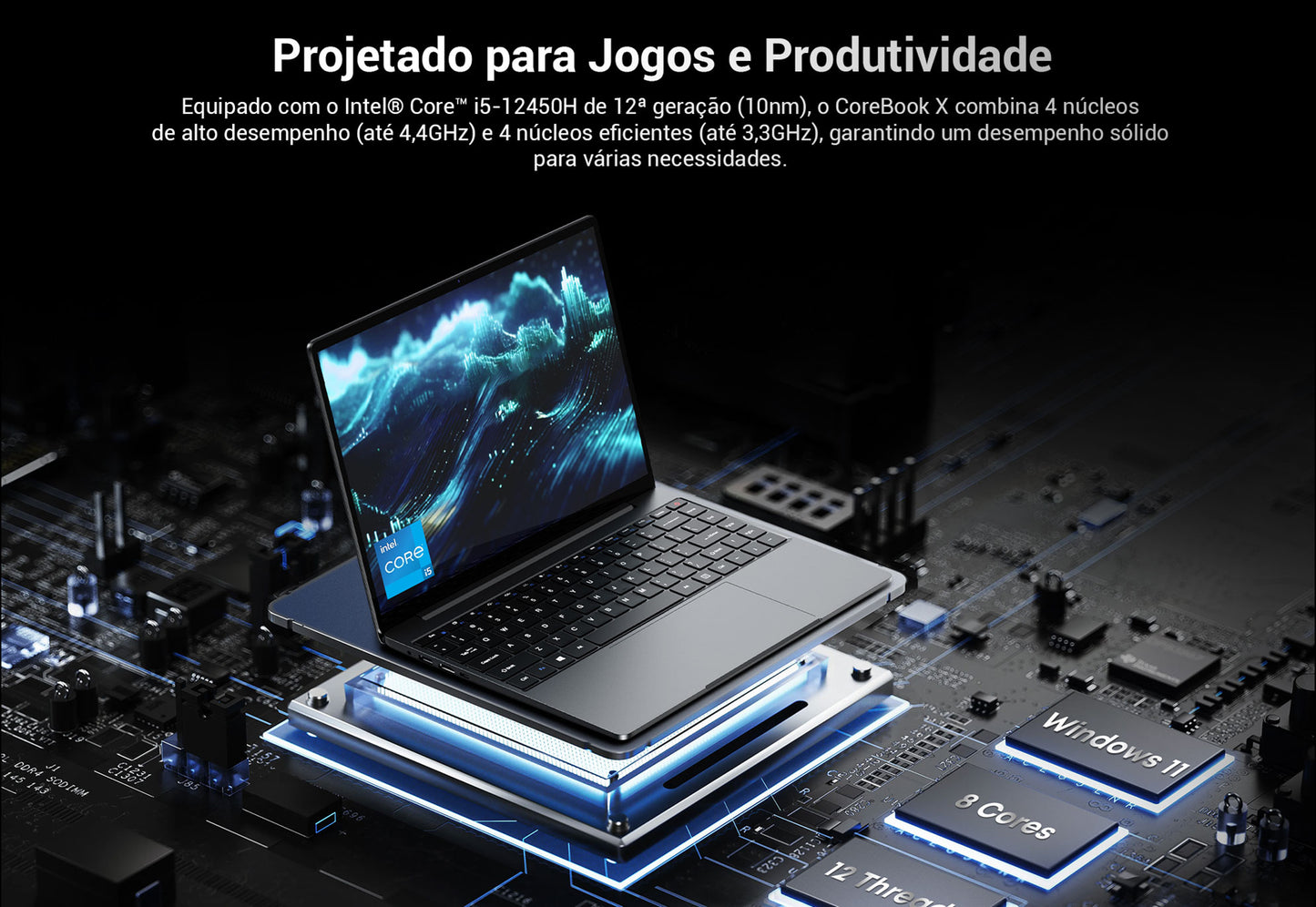 Portátil Core Book X 14,1" 2K I5-12450H 16GB/512GB Windows 11 Home - CHUWI