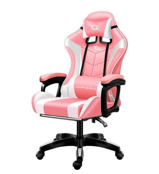 Cadeira Gaming 813 c/ Coluna Bluetooth (Rosa/Branco)