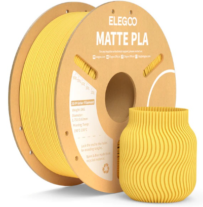 Filamento de Impressão 3D PLA MATTE 1,75mm 1Kg (Amarelo Sol) - ELEGOO