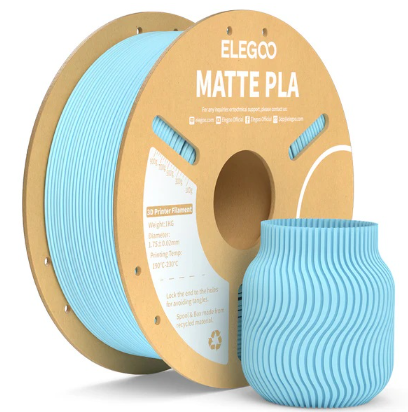 Filamento de Impressão 3D PLA MATTE 1,75mm 1Kg (Azul Gelo) - ELEGOO