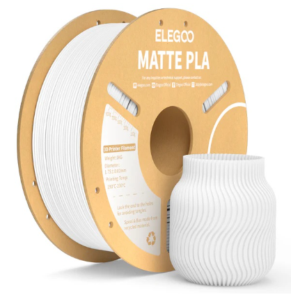 Filamento de Impressão 3D PLA MATTE 1,75mm 1Kg (Branco) - ELEGOO