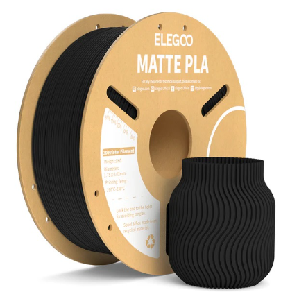 Filamento de Impressão 3D PLA MATTE 1,75mm 1Kg (Preto) - ELEGOO