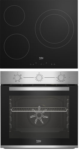 Forno Elétrico 72L + Placa Vitrocerâmica 3 Bocas (Inox) - BEKO
